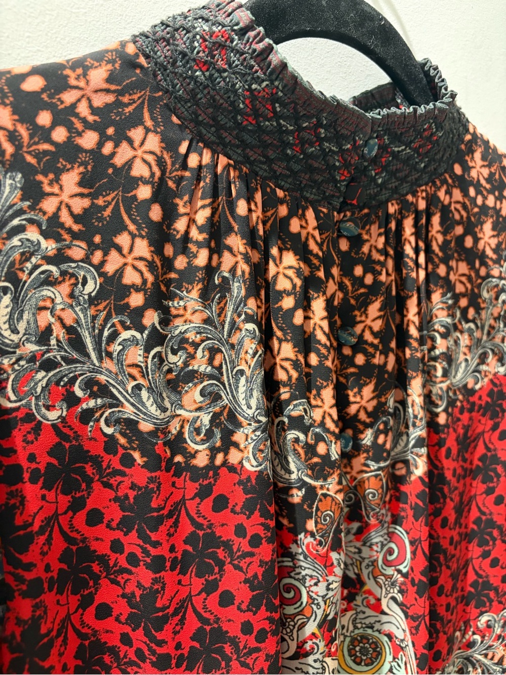 Alice + Olivia Janis Mixed Print Puff Sleeve Mini Dress Sz 6 - Picture 6 of 7